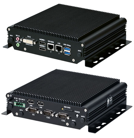 FleetPC-12B Car-PC (Intel Core i7-1185G7E, 9-60V Automotive Netzteil, 2x LAN, 2 x HDMI, 1 x DVI-D) [<b>FANLESS</b>]