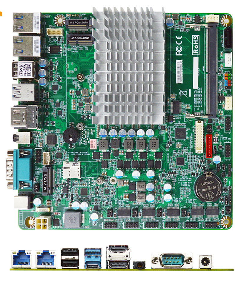 Jetway MTX-TWL1-N2500210 Mini-ITX (Intel Atom N250 Processor, Twin Lake, TDP 6W, 2x HDMI, 2x 2.5GE LAN) <b>[12-28V Input]</b>