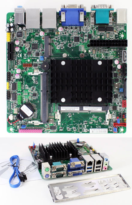 Mitac PD11BI (Intel D2500CC2) (Intel Bay Trail Celeron J1900 4x2.42Ghz CPU, 2x LAN, 4x RS232) [<b>FANLESS</b>]